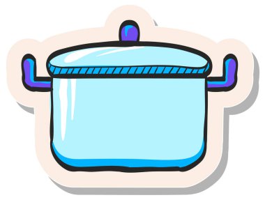 Yapıştırma biçimi illüstrasyonunda el çizimi pan simgesi