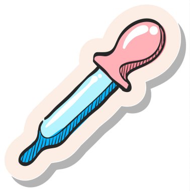 Etiket stili vektör illüstrasyonunda el çizimi Göz damlası simgesi