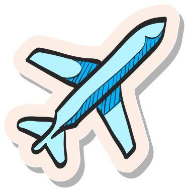 Yapıştırma biçimi illüstrasyonunda el çizimi Airplane simgesi
