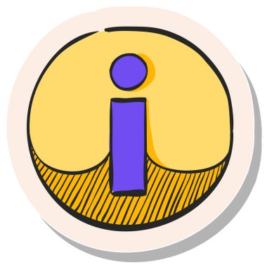 Etiket biçimi illüstrasyonunda el çizimi Bilgi simgesi simgesi