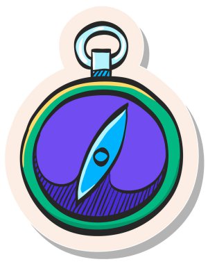 Yapıştırma biçimi illüstrasyonunda elle çizilmiş pusula simgesi