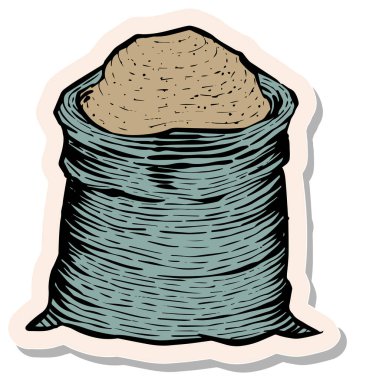 Yapıştırma biçimi illüstrasyonunda elle çizilmiş tahıl simgesi