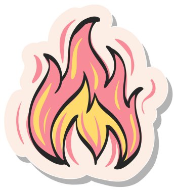 Yapıştırma biçimi illüstrasyonunda el çizimi Ateş simgesi