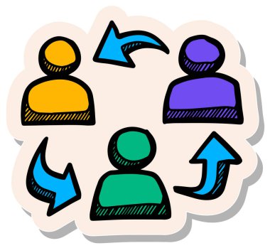 Yapıştırma biçimi illüstrasyonunda el çizimi ardıl kavramı simgesi