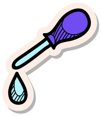 Etiket stili vektör illüstrasyonunda el çizimi Göz damlası simgesi