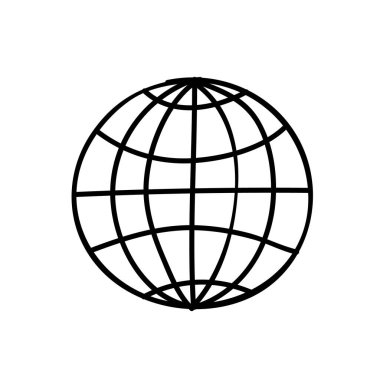 Dünya ikonu. El çizimi vektör çizimi. Düzenlenebilir satır vuruşu