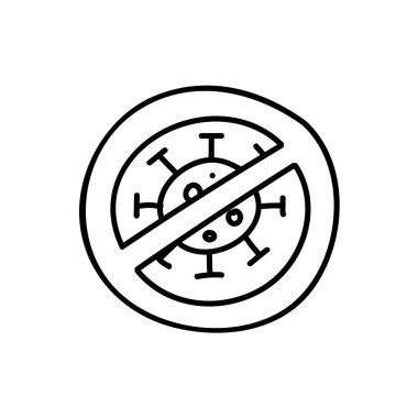 Virüs simgesi yok. El çizimi vektör çizimi. Düzenlenebilir satır vuruşu.