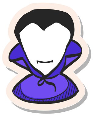 Etiket biçimi illüstrasyonunda el çizimi Drakula simgesi