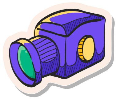 Yapıştırma biçimi vektör illüstrasyonunda el çizimi Kamera simgesi