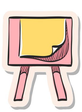 Yapıştırma biçimi vektör illüstrasyonunda el çizimi boyama duruşu simgesi