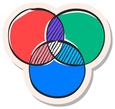 Etiket biçimi illüstrasyonunda el çizimi Renk Tekerlekleri simgesi