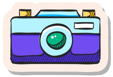 Yapıştırma biçimi vektör illüstrasyonunda el çizimi Menzil bulucu kamera simgesi