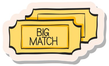 Etiket biçimi illüstrasyonunda el çizimi Bilet simgesi