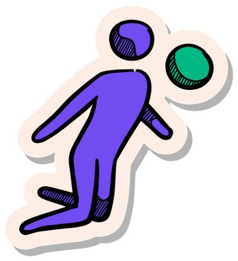 Yapıştırma biçimi illüstrasyonunda el çizimi futbolcu simgesi