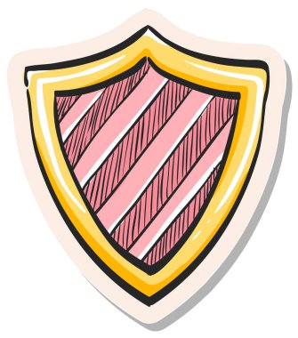 Yapıştırma biçimi illüstrasyonunda el çizimi Kalkan simgesi