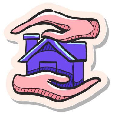 Yapıştırma biçimi illüstrasyonunda el çizimi Özellik bakımı simgesi