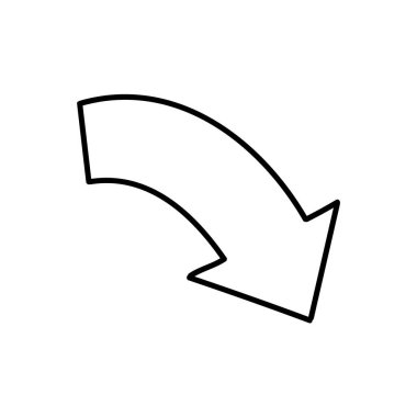 Ok simgesi. El çizimi vektör çizimi. Düzenlenebilir satır vuruşu.