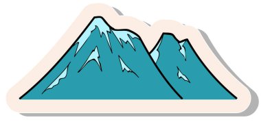 Yapıştırma biçimi vektör illüstrasyonunda el çizimi dağlar