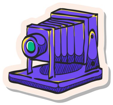 Yapıştırma biçimi vektör illüstrasyonunda el çizimi büyük resim simgesi