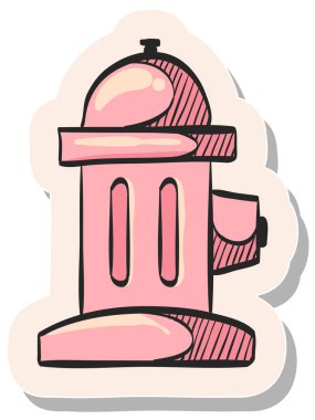 Yapıştırma biçimi illüstrasyonunda el çizimi Hydrant simgesi