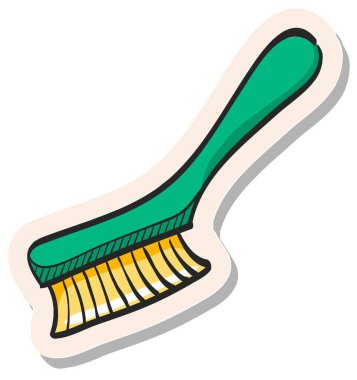 Yapıştırma biçimi illüstrasyonunda el çizimi fırça simgesi