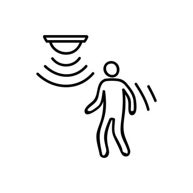 Hareket algılayıcı simgesi. El çizimi vektör çizimi. Düzenlenebilir satır vuruşu.