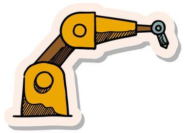 Yapıştırma biçimi vektör illüstrasyonunda el çizimi endüstriyel kol simgesi