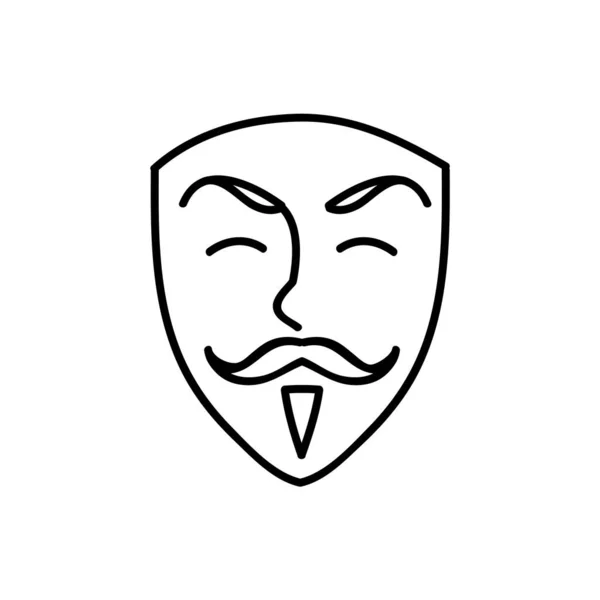 Anonimiteit Masker Pictogram Handgetekende Vectorillustratie Aanpasbare Lijnslag — Stockvector