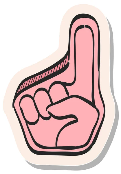 Hand Drawn Foam Glove Icon Sticker Style Vector Illustration — Stock Vector