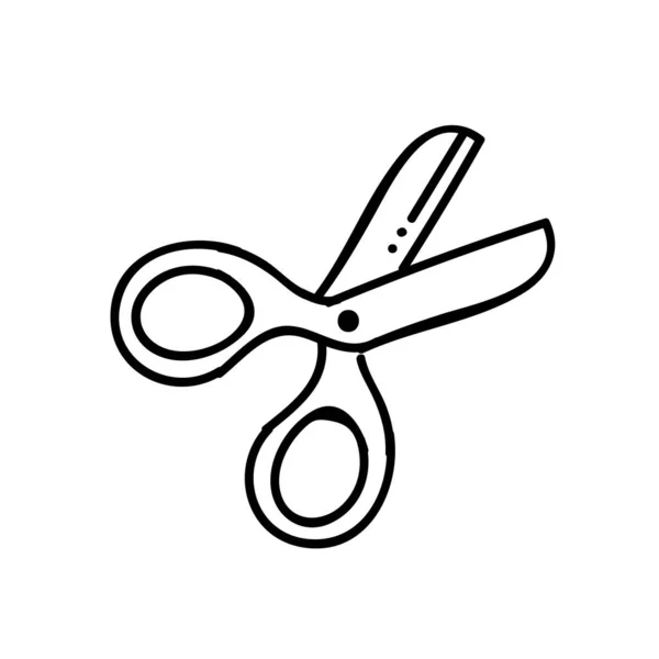 Ikona Nożyczek Ręcznie Rysowany Wektor Ilustracji Edytowalny Skok Linii — Wektor stockowy
