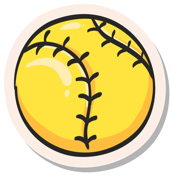 Handgetekend Honkbal Pictogram Sticker Stijl Vector Illustratie — Stockvector