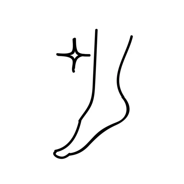 Значок Бритья Ног Ручной Рисунок Вектора Редактируемая Линия — стоковый вектор