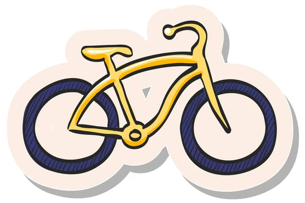 Hand Drawn Low Rider Bicycle Icon Sticker Style Vector Illustration — Stock Vector