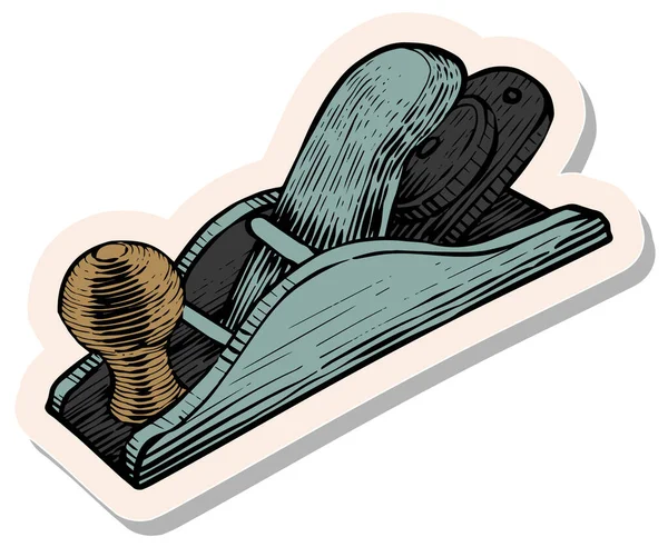 Ferramenta Madeira Desenhada Mão Woodworking Ícone Plano Ilustração Vetor Estilo — Vetor de Stock