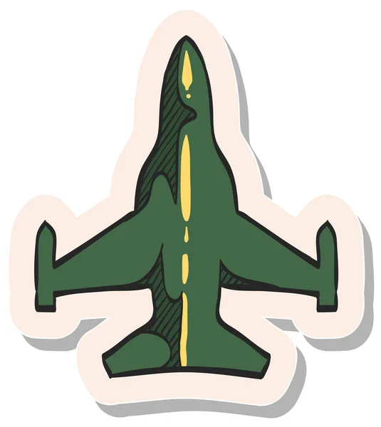 Handgezeichnetes Kampfflugzeug Symbol Vektor Stil — Stockvektor