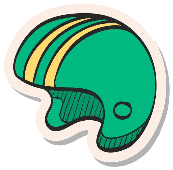 Hand Drawn Motorcycle Helmet Icon Sticker Style Vector Illustration — Stock Vector