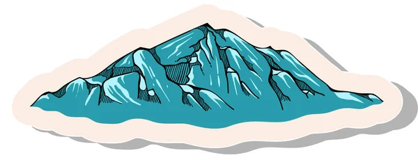 Montañas Dibujadas Mano Ilustración Vectorial Estilo Pegatina — Vector de stock