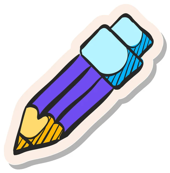 Handgezeichnetes Bleistift Symbol Sticker Stil Vektor Illustration — Stockvektor