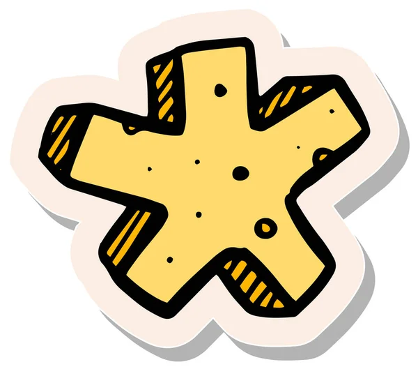 Handgezeichnetes Mathematisches Symbol Sternchen Sticker Stil Vektor Illustration — Stockvektor