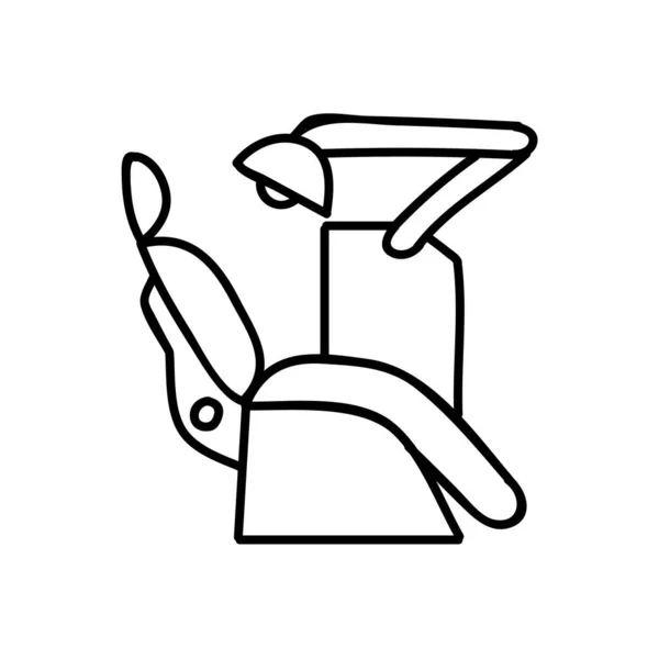 Ícone Cadeira Trabalho Dentista Ilustração Vetorial Desenhada Mão Curso Linha — Vetor de Stock