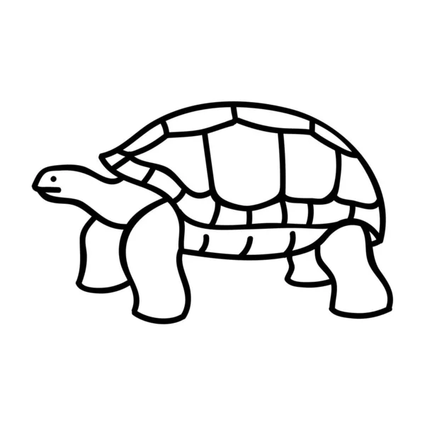 Галапагоський Гігантський Ікона Черепах Приклад Вектора Лінійний Інсульт — стоковий вектор