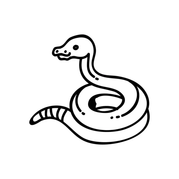 Injured Snake Icon Reptile Animal Pet Veterinary Hand Drawn Vector — Stock Vector