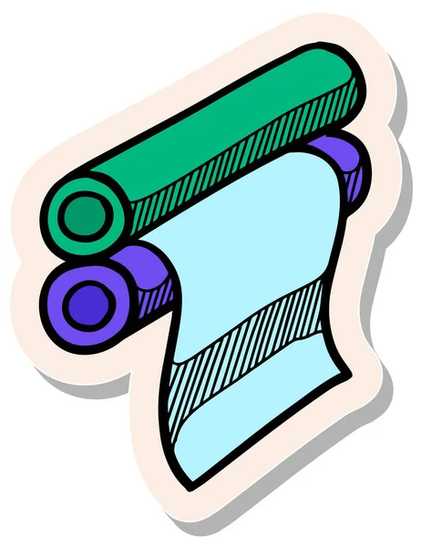 Handritad Utskrift Roller Ikon Doodle Skiss Klistermärke Stil Vektor Illustration — Stock vektor