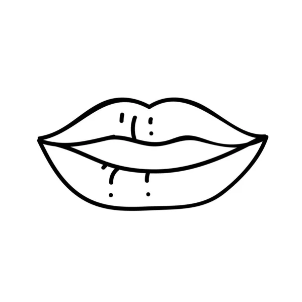 Women Lip Icon Hand Drawn Vector Illustration Editable Line Stroke — Stock Vector