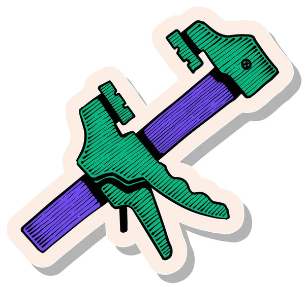 Handgetekende Houtbewerkingsklem Sticker Stijl Vector Illustratie — Stockvector