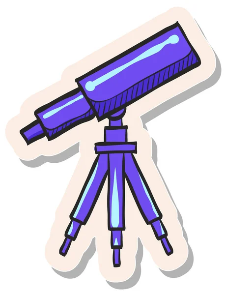 Icono Del Telescopio Dibujado Mano Ilustración Vectorial Estilo Pegatina — Vector de stock