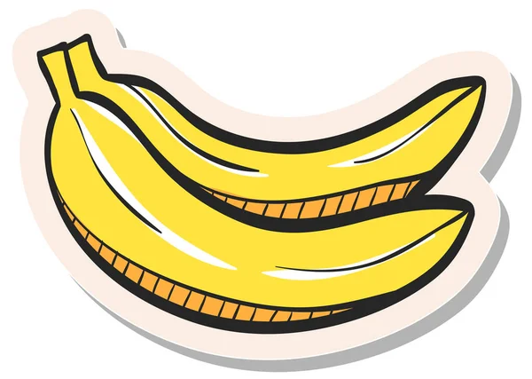 Personagens Banana Desenhados Mão Estilo Adesivo Ilustração Vetorial —  Vetores de Stock