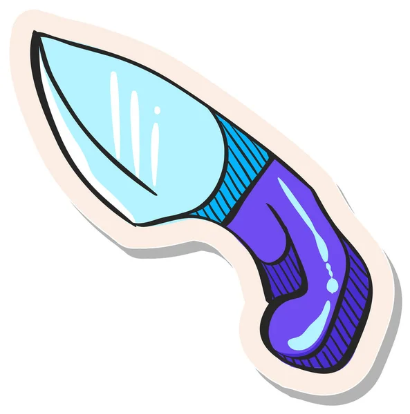 Handgezeichnetes Messer Symbol Sticker Stil Vektor Illustration — Stockvektor