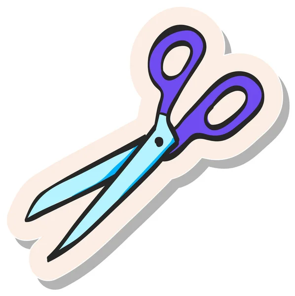 Hand Drawn Scissor Icon Sticker Style Vector Illustration — Stock Vector