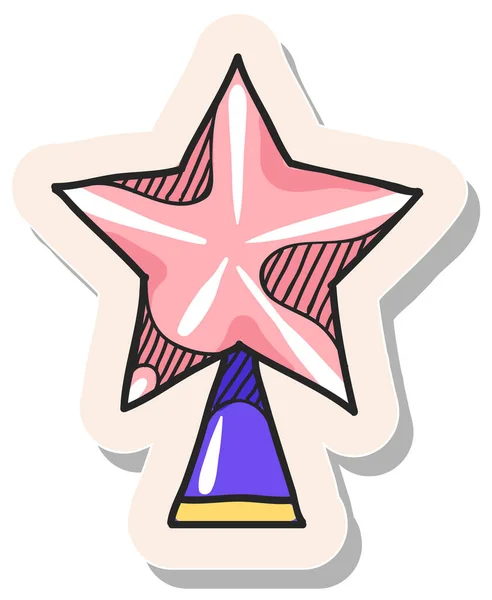 Icono Estrella Navidad Dibujado Mano Ilustración Vectorial Estilo Pegatina — Vector de stock